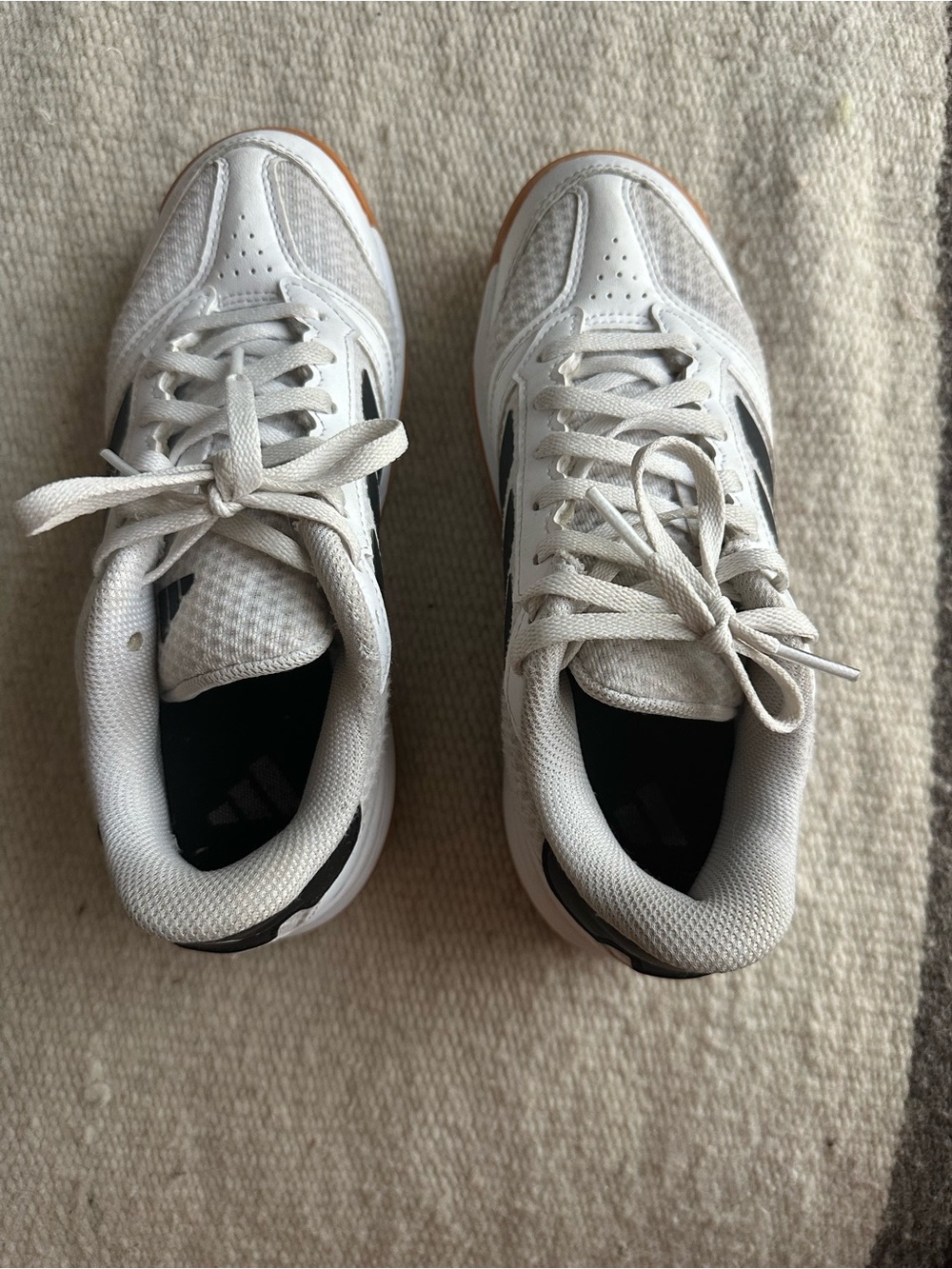adidas White and Black Athletic Indoor Volleyball Sneakers - 6W/ 4.5M